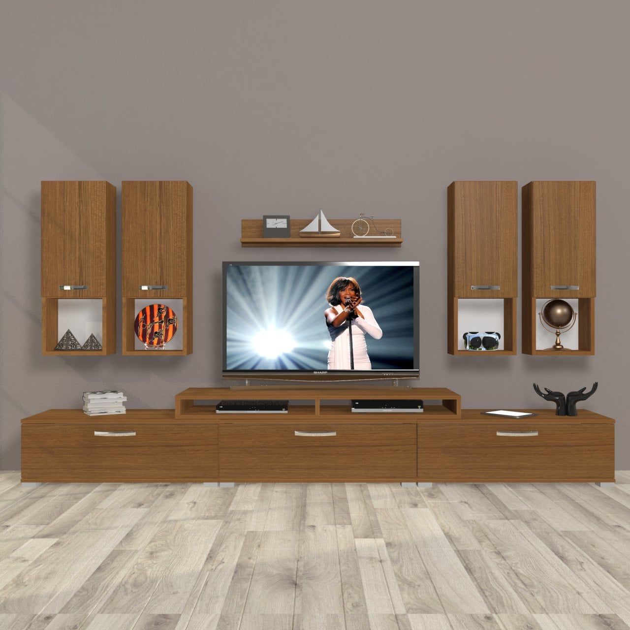 Decoraktiv Ekoflex 8DA Mdf Tv Ünitesi Tv Sehpası Ceviz