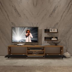 Decoraktiv Eko 4 Mdf Dvd Silver Tv Ünitesi Tv Sehpası Ceviz - Siyah