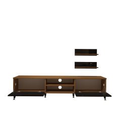 Decoraktiv Eko 4 Mdf Dvd Silver Tv Ünitesi Tv Sehpası Ceviz - Siyah