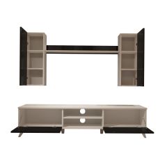 Decoraktiv Eko 7 Slm Dvd Retro Tv Ünitesi Tv Sehpası Beyaz - Siyah