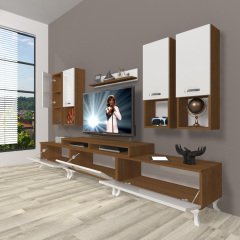 Decoraktiv Ekoflex 8DA Mdf Tv Ünitesi Tv Sehpası Ceviz - Beyaz