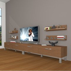 Decoraktiv Eko 360R Slm Krom Ayaklı Tv Ünitesi Tv Sehpası Ceviz
