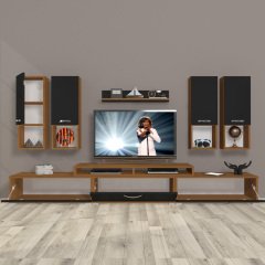 Decoraktiv Ekoflex 8DA Mdf Tv Ünitesi Tv Sehpası Ceviz - Siyah