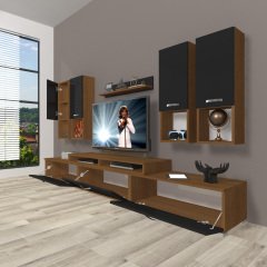 Decoraktiv Ekoflex 8DA Mdf Tv Ünitesi Tv Sehpası Ceviz - Siyah