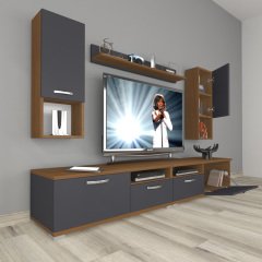 Decoraktiv Eko 5220DA Mdf Tv Ünitesi Tv Sehpası Ceviz - Antrasit