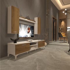 Decoraktiv Eko 7 Mdf Dvd Silver Tv Ünitesi Tv Sehpası Beyaz - Pera
