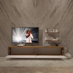 Decoraktiv Eko 4 Slm Std Silver Tv Ünitesi Tv Sehpası Ceviz - Beyaz