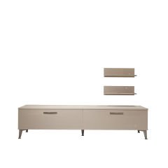 Decoraktiv Eko 4 Slm Std Silver Tv Ünitesi Tv Sehpası Parlak Beyaz