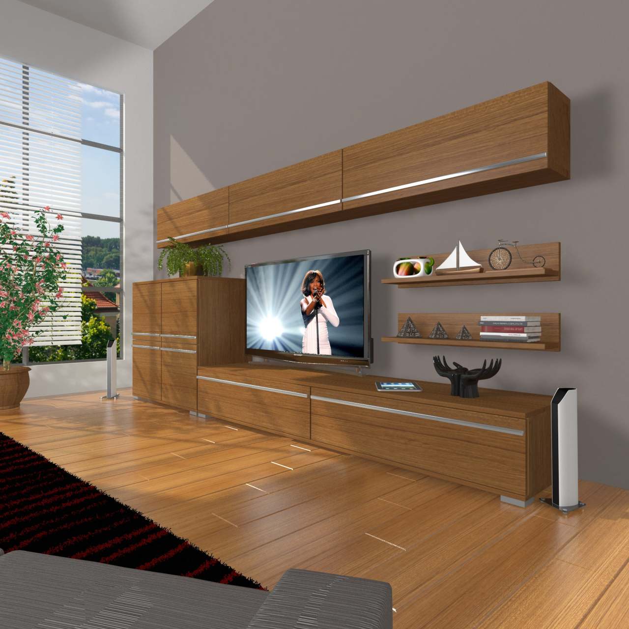 Decoraktiv Eko 8 Mdf Std Tv Ünitesi Tv Sehpası Ceviz