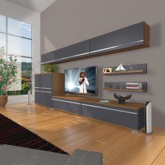 Decoraktiv Eko 8 Mdf Std Tv Ünitesi Tv Sehpası Ceviz - Antrasit