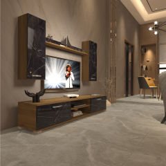 Decoraktiv Eko 5D Mdf Dvd Tv Ünitesi Tv Sehpası Pera - Siyah Mermer