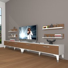 Decoraktiv Eko 360R Slm Silver Tv Ünitesi Tv Sehpası Beyaz - Ceviz