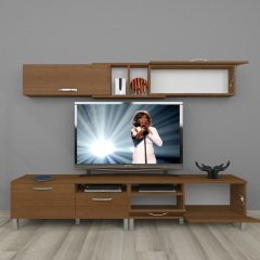 Decoraktiv Eko 5220 Mdf Krom Ayaklı Tv Ünitesi Tv Sehpası Ceviz