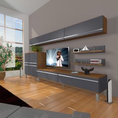 Decoraktiv Eko 8 Mdf Std Krom Ayaklı Tv Ünitesi Tv Sehpası