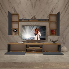 Decoraktiv Eko 5D Mdf Dvd Tv Ünitesi Tv Sehpası Pera - Antrasit