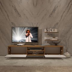 Decoraktiv Eko 4 Slm Dvd Silver Tv Ünitesi Tv Sehpası Ceviz - Beyaz