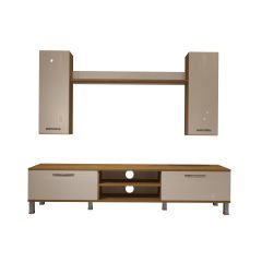 Decoraktiv Eko 5D Mdf Dvd Krom Ayaklı Tv Ünitesi Tv Sehpası Pera - Beyaz