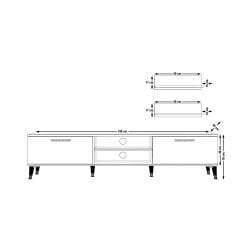 Decoraktiv Eko 4 Slm Dvd Silver Tv Ünitesi Tv Sehpası Parlak Beyaz