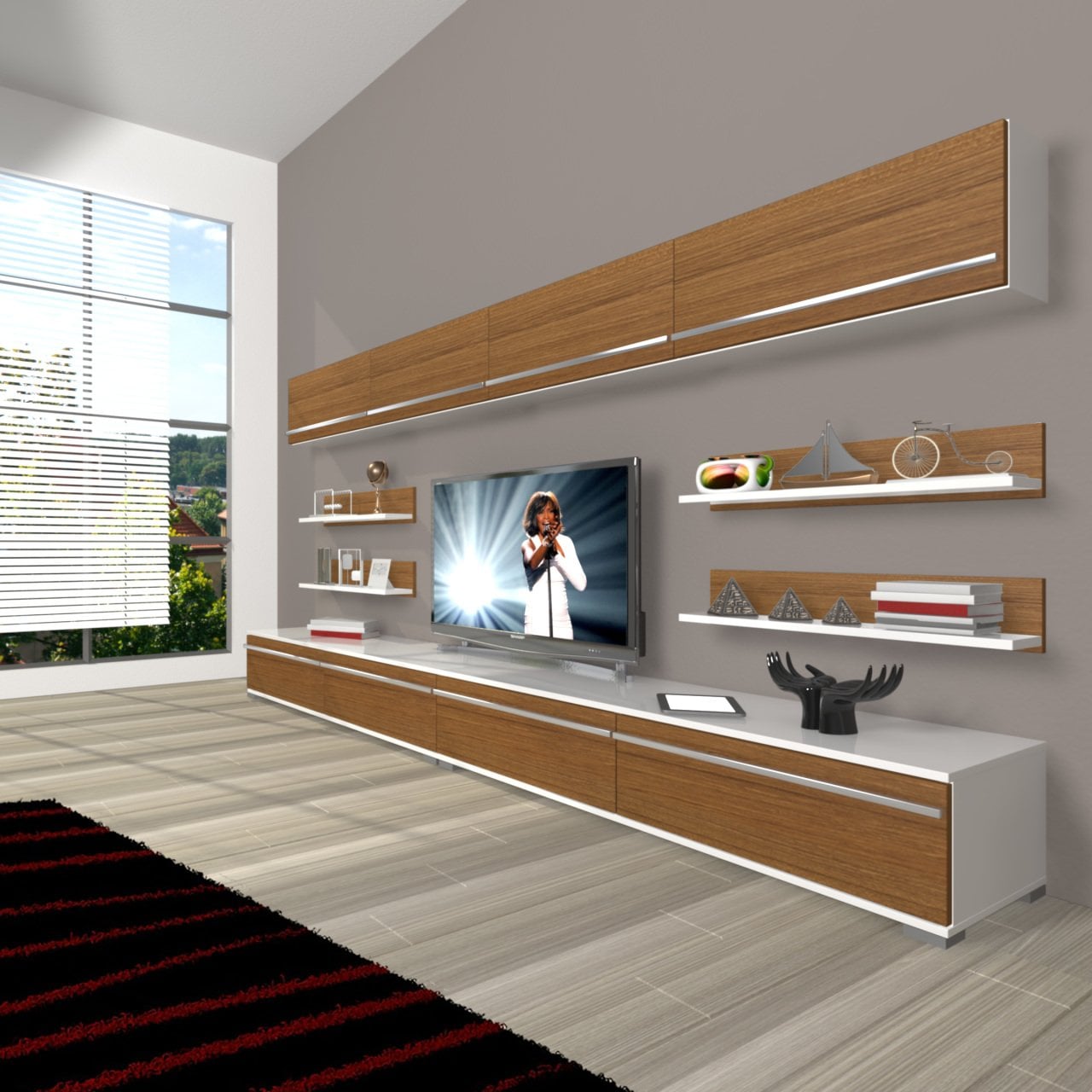 Decoraktiv Eko 360Y Mdf Tv Ünitesi Tv Sehpası Beyaz - Ceviz