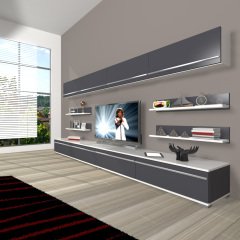 Decoraktiv Eko 360Y Mdf Tv Ünitesi Tv Sehpası Beyaz - Antrasit