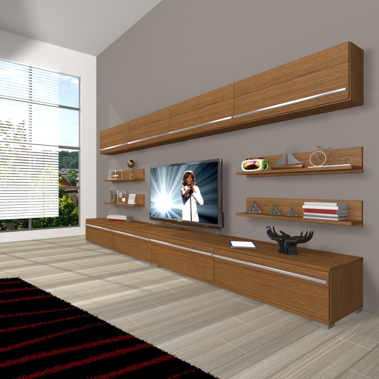 Decoraktiv Eko 360Y Mdf Tv Ünitesi Tv Sehpası Ceviz