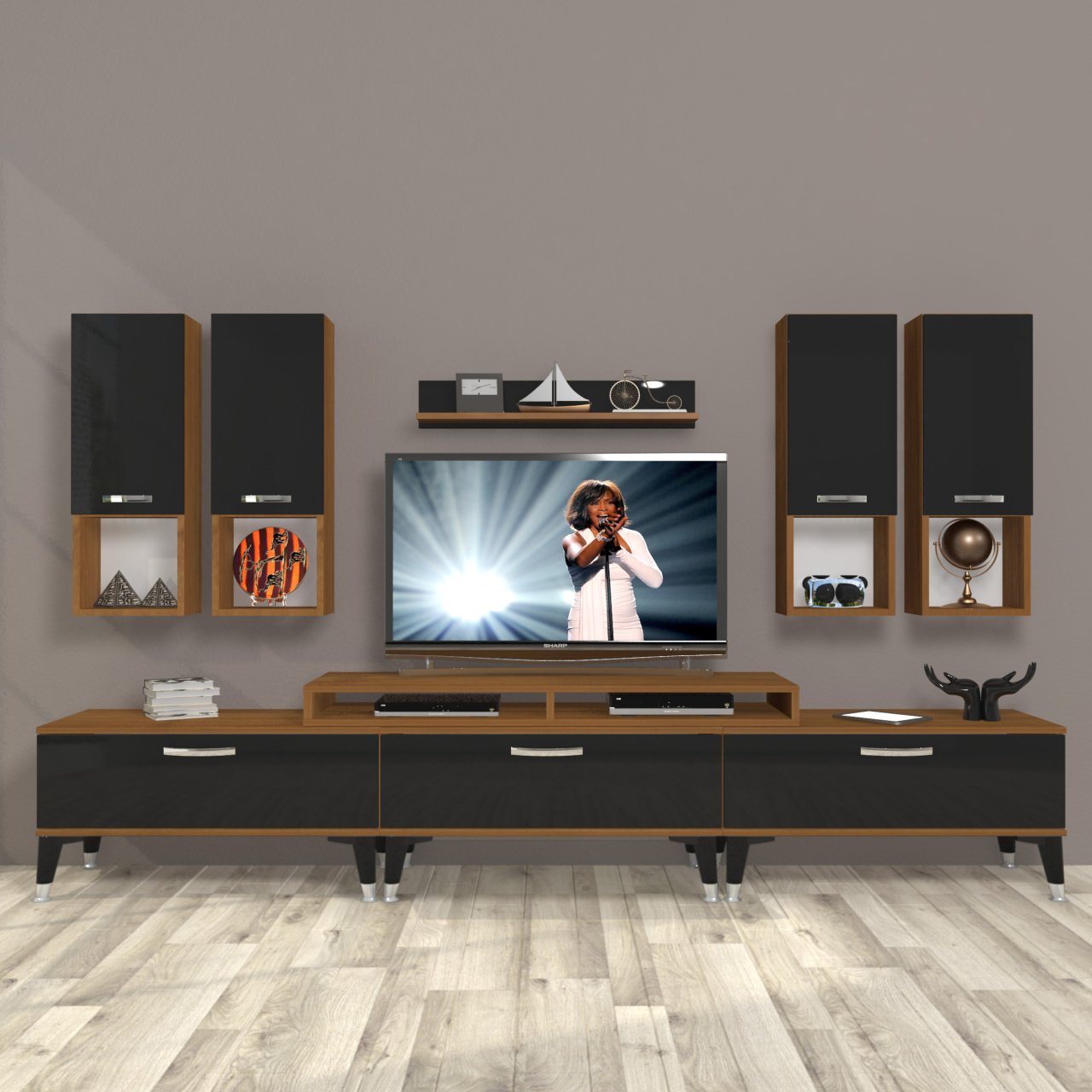 Decoraktiv Ekoflex 8DA Mdf Silver Tv Ünitesi Tv Sehpası