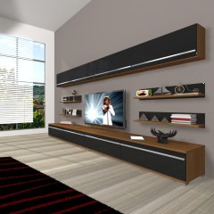 Decoraktiv Eko 360Y Mdf Tv Ünitesi Tv Sehpası Ceviz - Siyah