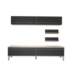 Decoraktiv Eko 5 Mdf Std Silver Tv Ünitesi Tv Sehpası Beyaz - Antrasit