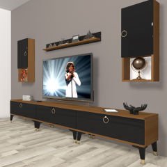 Decoraktiv Eko 270da Mdf Gold Tv Ünitesi Tv Sehpası Ceviz - Siyah