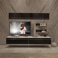 Decoraktiv Eko 5 Mdf Std Silver Tv Ünitesi Tv Sehpası Beyaz - Siyah