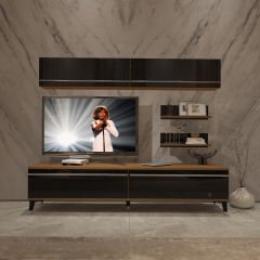 Decoraktiv Eko 5 Mdf Std Silver Tv Ünitesi Tv Sehpası Ceviz - Siyah